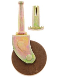Large Steel Grip-Neck Caster with 1 5/8 inch Dark Hardwood Wheel.