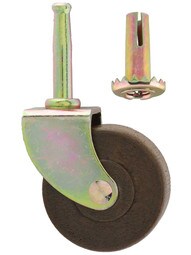 Large Grip-Neck Caster with 2 inch Dark Hardwood Wheel.