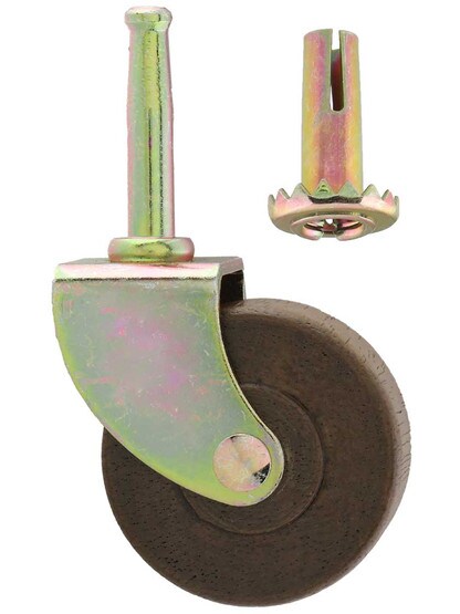 Large Grip-Neck Caster with 2 inch Dark Hardwood Wheel.