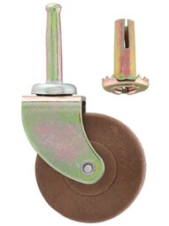Large Ball Bearing Grip-Neck Caster with 2 inch Dark Hardwood Wheel.