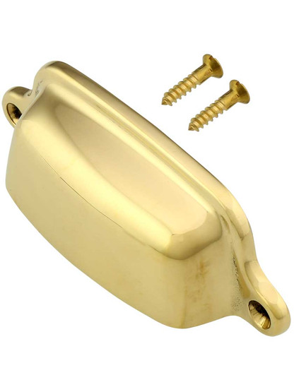 3 3/16" Tapered Brass Bin Pull With Choice of Finish - 3" Center-to-Center