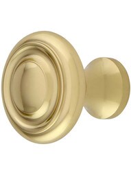 Brass Ringed Knob - 1-Inch Diameter