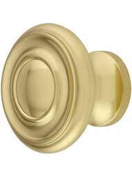 Brass Ringed Knob - 1 1/4-Inch Diameter