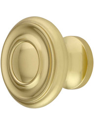 Brass Ringed Knob - 1 1/4-Inch Diameter