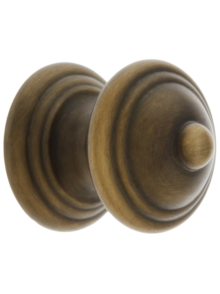 Traditional Brass Cabinet Knob in Antique-By-Hand - 1" Diameter