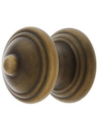 Traditional Brass Cabinet Knob in Antique-By-Hand - 1" Diameter