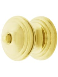 Traditional Brass Cabinet Knob with Turned Base - 1 inch Diamete