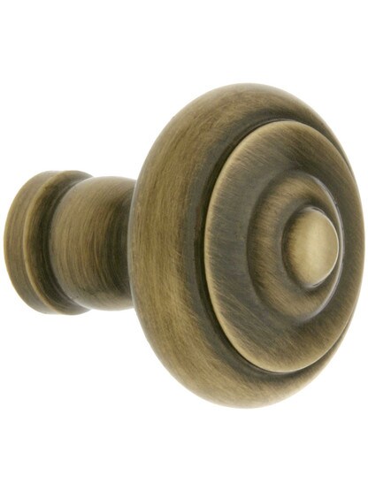 Small Mid-Century Style Cabinet Knob In Antique-By-Hand - 1 inch Diameter.