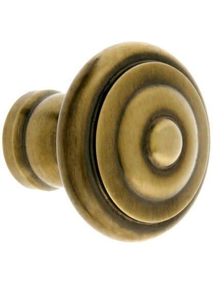 Mid-Century Style Cabinet Knob - 1 1/4 inch Diameter In Antique-By-Hand.