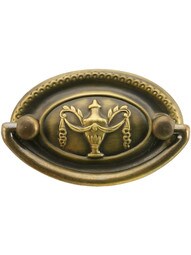 Small Neoclassical Style Double Post Pull in Antique-by-Hand - 2" Center-to-Center