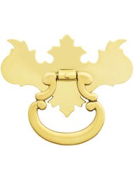 Small Chippendale Single-Post Brass Pull - 2 1/2 inch Width.