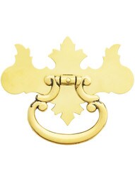 Large Chippendale Single-Post Brass Pull - 3" Width