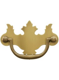 Chippendale Brass Bail Pull in Antique-by-Hand - 2 1/2-Inch Center-to-Center.