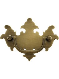 Colonial Chippendale Brass Bail Pull in Antique-by-Hand - 2 1/2-Inch Center-to-Center