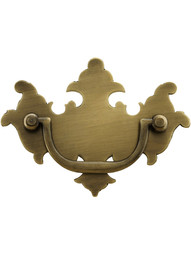 Colonial Chippendale Brass Bail Pull in Antique-by-Hand - 2 1/2-Inch Center-to-Center.