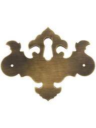 3 1/4" Chippendale Furniture Keyhole Cover In Antique-By-Hand Finish