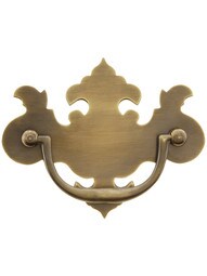 Chippendale-Style Brass Bail Pull in Antique-by-Hand - 3" Center-to-Center