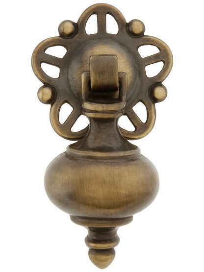 William and Mary Drop Pull With Pierced Back Plate in Antique-By-Hand Finish