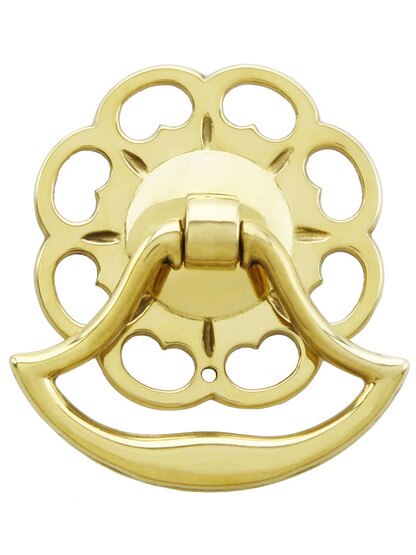 Large William and Mary Pierced Plate Pull With Plain Handle