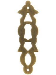 Chippendale Vertical Keyhole Escutcheon In Antique-By-Hand Finish