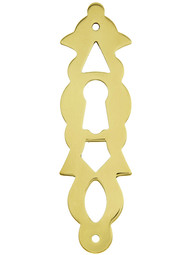 Chippendale Vertical Keyhole Escutcheon In Unlacquered Brass