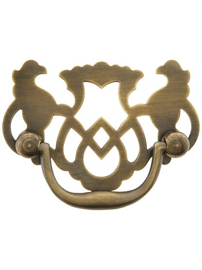 Chippendale Griffin Bail Pull in Antique-by-Hand - 2-Inch Center-to-Center.