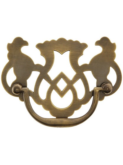 Chippendale Griffin Bail Pull in Antique-by-Hand - 3-Inch Center-to-Center.