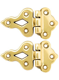 Pair Of Solid Cast Brass 3/8 inch Offset Hinges