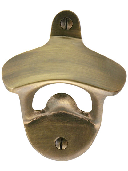 Solid Brass Bottle Opener in Antique-By-Hand Finish