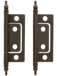 Pair of 2 inch Non-Mortise Cabinet Hinges In Oil Rubbed Bronze.