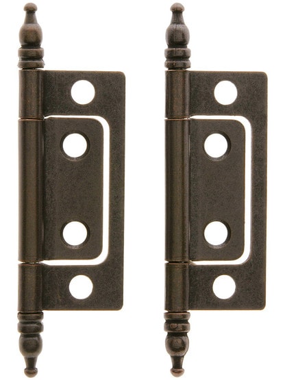 Pair of 2 inch Non-Mortise Cabinet Hinges In Oil Rubbed Bronze.