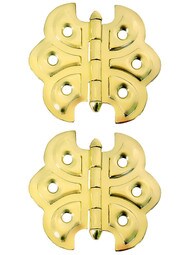 Pair of Victorian Butterfly Cabinet Hinges - 2 1/4 inch H x 2 3/8 inch W