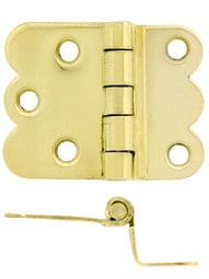 Pair of Hoosier Offset Cabinet Hinges - 1 1/4 inch x 1 3/4 inch.