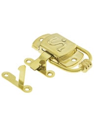 Solid Brass Right-Hand S Hoosier Latch.