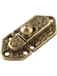 Brass Cupboard Slide Latch in Antique-By-Hand.