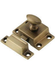 Small Cast Brass Cupboard Latch In Antique-By-Hand.
