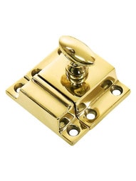 Small Cast Brass Cupboard Latch With Oval Turn Piece