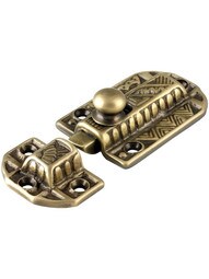 Decorative Brass Slide Latch in Antique-By-Hand