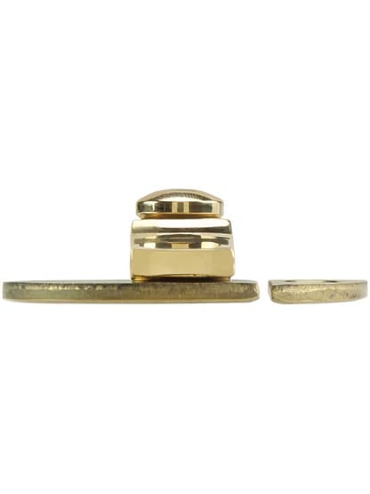 Alternate View 2 of Brass Turn Button with Back Plates - 1 1/2 inch Diameter.