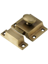 Large Cast Brass Cupboard Latch In Antique-By-Hand.
