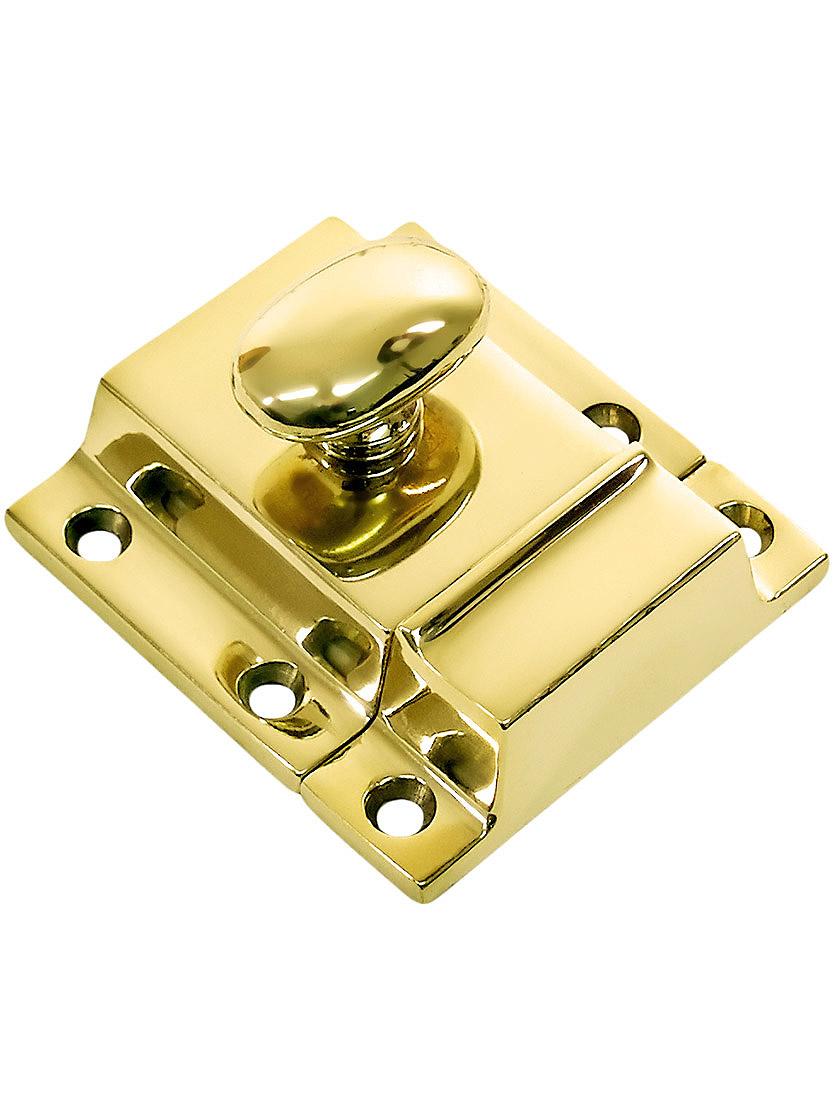 Large Cast Brass Cupboard Latch with Oval Turn Piece