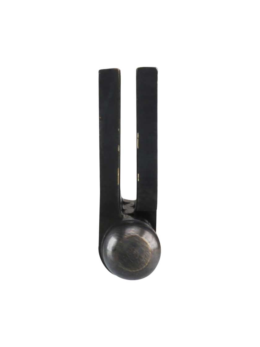 Alternate View 2 of Pair of Solid Brass Ball-Tip Cabinet Hinges in Antique-By-Hand - 2 inch x 1 1/2 inch.