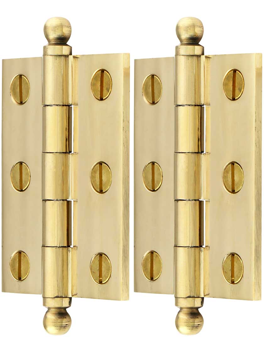 Alternate View of Pair of Loose Pin Plated Steel Cabinet Hinges - 2 inch x 1 3/8 inch