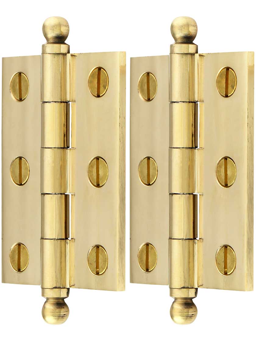 Alternate View of Pair of Loose Pin Plated Steel Cabinet Hinges - 2 inch x 1 3/8 inch