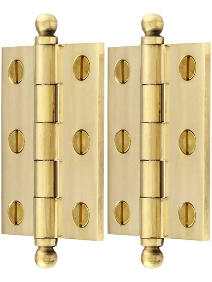 Alternate View of Pair of Loose Pin Plated Steel Cabinet Hinges - 2 inch x 1 3/8 inch