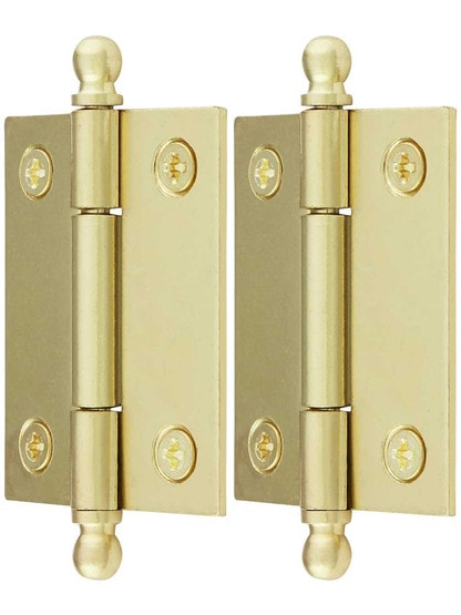 Alternate View of Pair of Loose Pin Plated Steel Cabinet Hinges - 1 15/16 inch x 1 5/8 inch