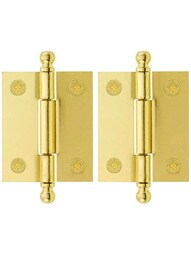 Pair of Loose Pin Plated Steel Cabinet Hinges - 1 15/16" x 1 5/8"