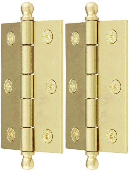 Alternate View of Pair of Loose Pin Plated Steel Cabinet Hinges - 2 7/16 inch x 1 3/4 inch