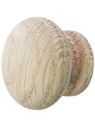 Solid Oak Round Cabinet Knob