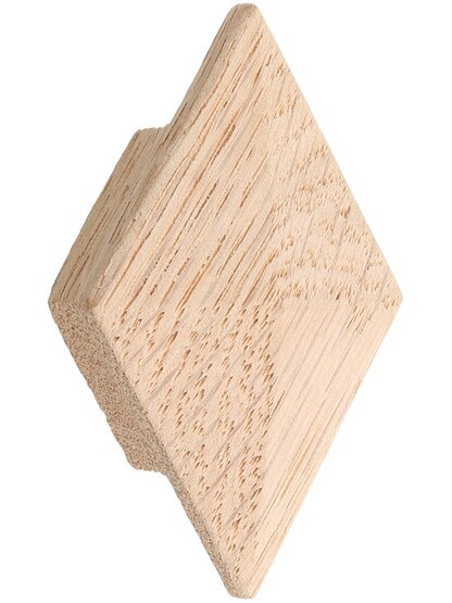Arts and Crafts Style Diamond-Shaped Oak Knob.